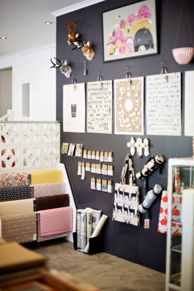 floor to ceiling painted pegboard wall || studio bomba | australia.