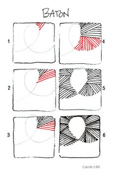 Zentangle pattern Baton