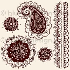 Mehndi Henna Tattoo Paisley Doodles Illustration by blue67design by blue67design, via Flickr