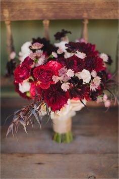 red wedding bouquet