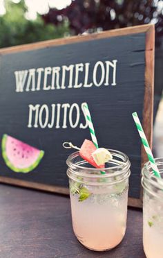 watermelon mojitos