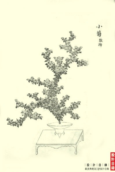 蒔花 | 擇花如友、取器比鄰、品花有節、賞花有德、花亦有賓主。春折明媚之花，夏采靜心之花，秋置木樨而滿室生香，歲更始取更歲之花。花囊、紙槌、花觶、尊罍、蒲槌、茄袋、鵝頸、蓍草，唯要高低疏密，意態天然。朝暮一瓶花，鬥清不鬥奢，几一榻一畫一，陋室得馨，不遠行而得自然。《袁中郎流插花圖》