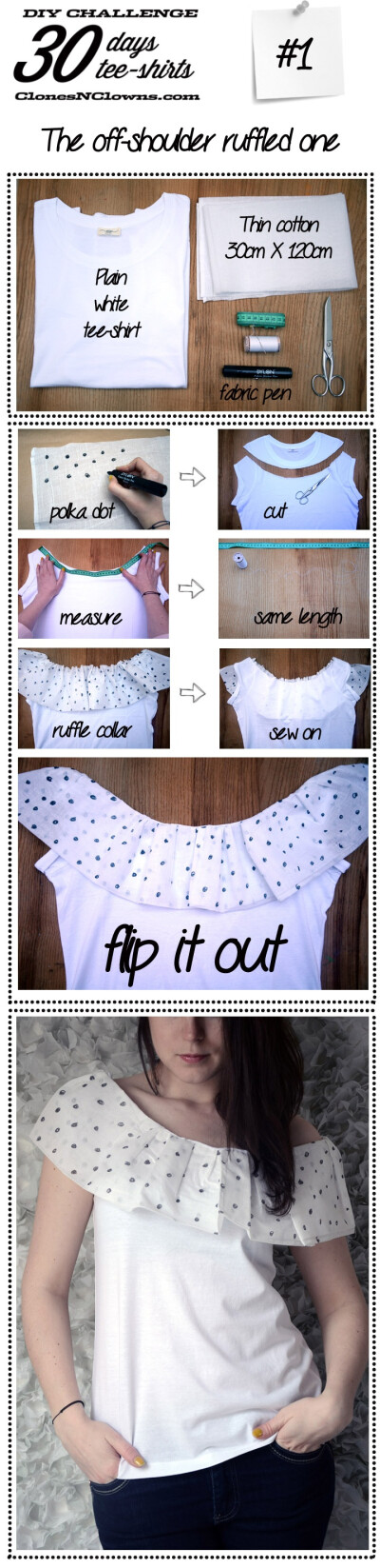 DIY Ruffle T-Shirt Restyle