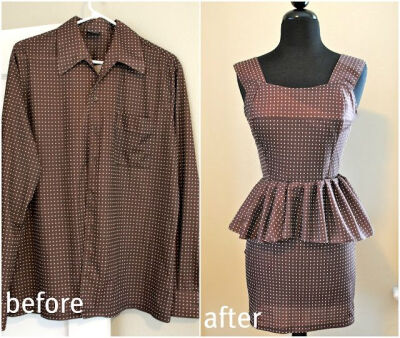 Trash To Couture: Mens shirt refashion: peplum dress