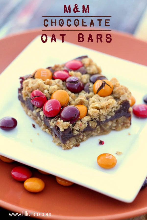 M&amp;amp;M Chocolate Oat Bars 浓情。巧