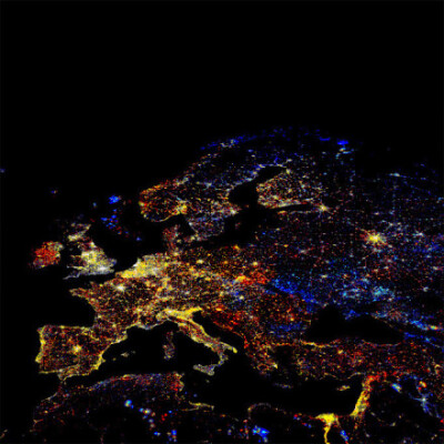 卫星拍摄的世界各地夜景图