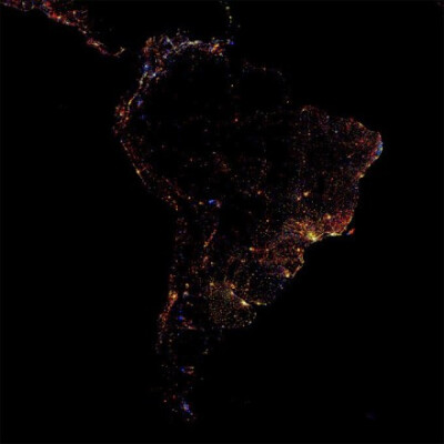 卫星拍摄的世界各地夜景图