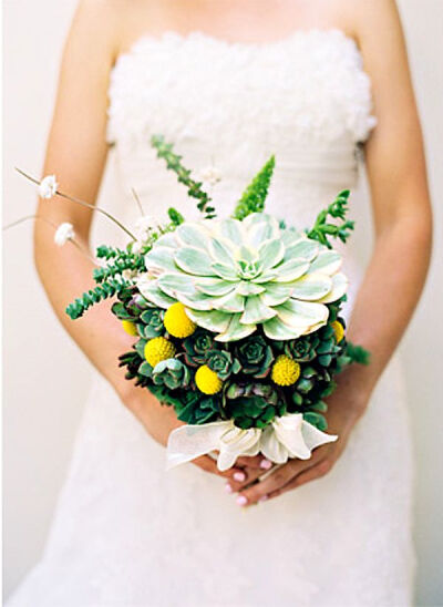 gorgeous succulent wedding bouquet