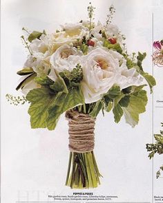 bouquet wrapped in twine