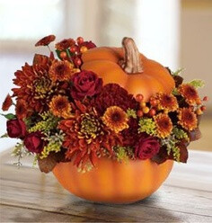 pumpkin floral arrangement