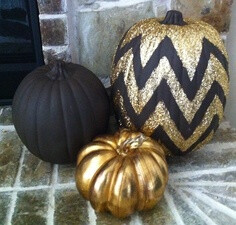 Glitter chevron pumpkin