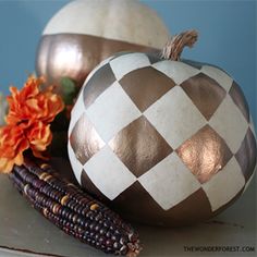 Another 5 Days of Pumpkins project! Transform your pumpkin into a checkered diamond masterpiece!