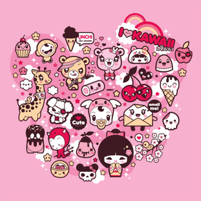 Charuca - I Love Kawaii, happy kawaii character, personaggi felici e kawaii