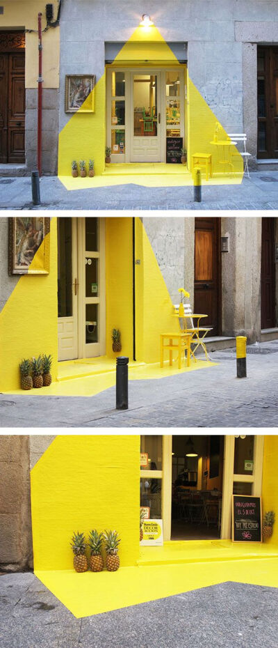 Somos Fos - a vibrant installation designed for a vegan restaurant in Madrid.