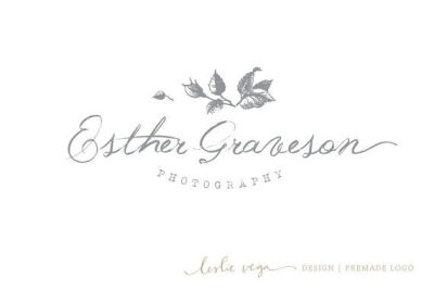 Premade Photography Logo Vintage Floral by LeslieVegaLogoShop, $45.00 Logo design with calligraphy and floral sketch