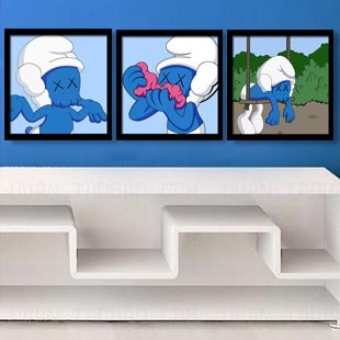 The smurfs 另类潮流风格蓝精灵系类个性风装饰画挂画 优凡画品