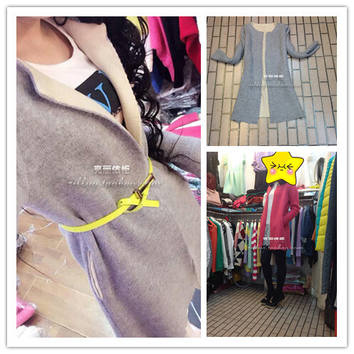 稍微带些 羊毛的混纺毛线质地，手感柔软有分量。 有 西瓜红，还有文艺简约的浅灰色。 小宽松的版型，在T恤或者连衣裙外面随意套一下就很好看了。 双层针织，内里是米白色的，小厚实。 没有加纽扣的中长款设计，穿起来随意自然。 无味道，免熨烫 毛衣类衣物会有不同程度的起球和掉毛想象，望知悉。 下面都是实物实拍哦，分别三个姑娘拍摄的哦 155的妹纸 162的妹纸 170妹纸实拍的哦 这款喜欢的亲都好穿嘻嘻