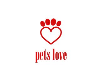 Pets Love Logo design - Nice logo for pets shop, veterinary clinic or as gift for your pet. Price $290.00