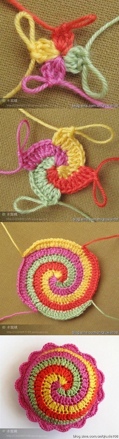 手工DIY 手工 Spiral crochet