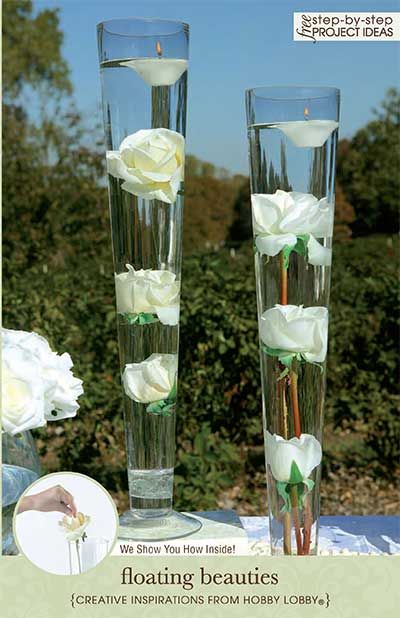 Blend beauty and practicality when you combine water and florals for shimmering, translucent centerpieces. From elegant floating candles to deco beads that keep cut flowers fresh and pretty, these products and accessories help you create pieces to complement any wedding décor.