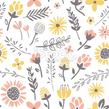 Field flowers pattern Royalty Free Stock Vector Art Illustration