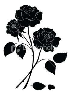 Flowers rose, silhouette Royalty Free Stock Vector Art Illustration