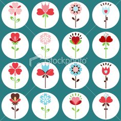 flowers-set Royalty Free Stock Vector Art Illustration