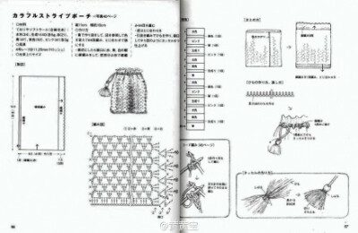 #花片 钩编 图解 包带 领带 笔袋 束口袋# 以不变应万变说的就是这个吧，只要需要用这一种花片就能变换出多种不一样的东西来，还有更多可能性，考验你的创造力哦~