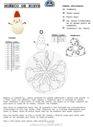 #钩编图解 小雪人#