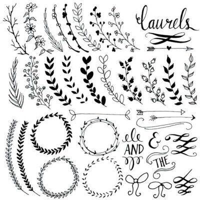 Chalkboard Laurels &amp;amp; Wreaths Clip Art // Plus by thePENandBRUSH