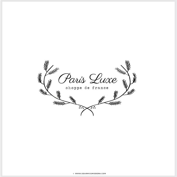 Paris Luxe Logo// One of a kind // Dear Miss Modern Design Shop. Brighten your brand.