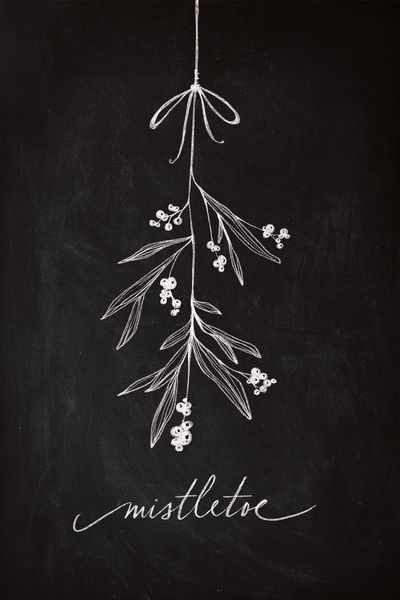 Chalkboard Art - Mistletoe Art Print