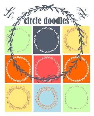 free digital and printable circle doodle tags and digi stamp | MeinLilaPark – digital freebies