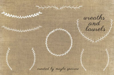 Wreaths and Laurels Clip Art - Instant Download - personal or commercial use - hand drawn clip art