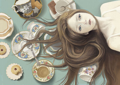 wj313 的插画 Teatime