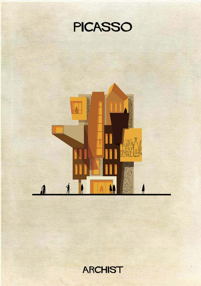 ARCHIST: Illustrations of Famous Art Reimagined as Architecture