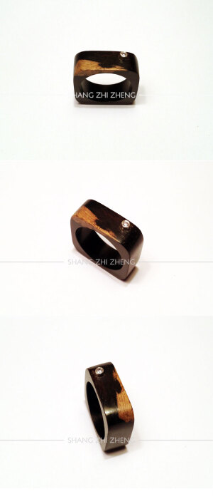 包邮原创设计紫檀木镶嵌925银纯手工银饰戒指情侣特色纯手工定制