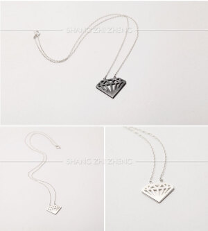 包邮原创大钻石 小钻石 黑钻石 纯银925 纯手工设计定制 工艺美术