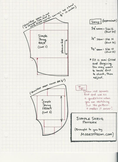 Simple bolero pattern and instructions