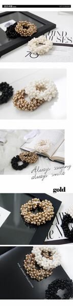 韩版头饰 珍珠发圈发绳扎头发饰品 韩国进口头绳甜美发饰正品百搭