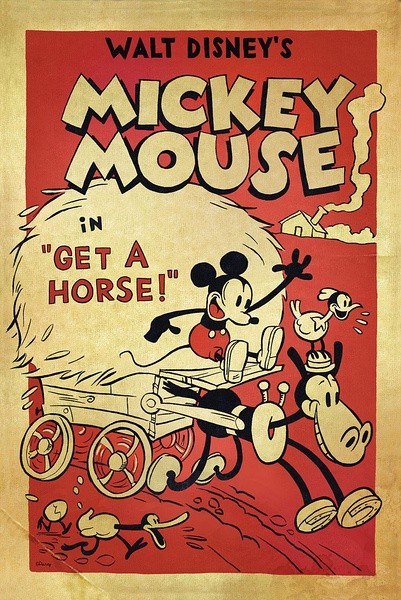 【2014奥斯卡最佳短片提名 — 《小马快跑》】迪士尼经典复古的形象，黑白彩色串联的绝妙构思，赞动画史的创意表达和情怀寄托，黑白彩色自如穿越，永远的米老鼠，永远的迪士尼~|2014奥斯卡动画短片 Get a horse！
