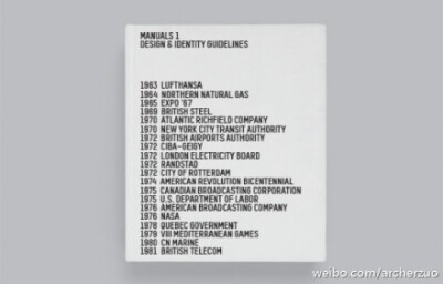 Manuals 1 Design &amp;amp; Identity Guidelines 60到80年代早期的20个经典品牌识别系统案例，现在在预售。