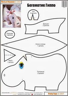 DIY Hippo Plushie - FREE Pattern / Template