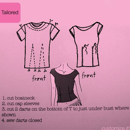 T-shirt refashion - yet another way to redo some over-sized t-shirts into something more fitted and flattering.