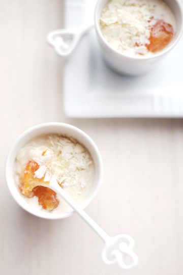 white chocolate &amp;amp; cardamom rice pudding with yuzu marmalade sauce | she who eats -- i need to learn to like rice pudding... this recipe might convince me