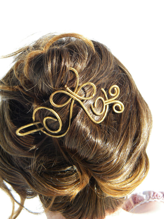 Gold Hair Brooch, Bridal Hair Brooch, Cross, Hair Clip, Hair Slide, Wedding, Hair Accessories, Hair Barrettes, Hair, Hair Sticks