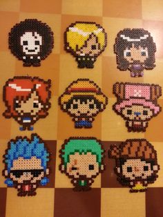 Kawaii Chibi One Piece Anime Characters perler beads by aLittleBeadofHeaven