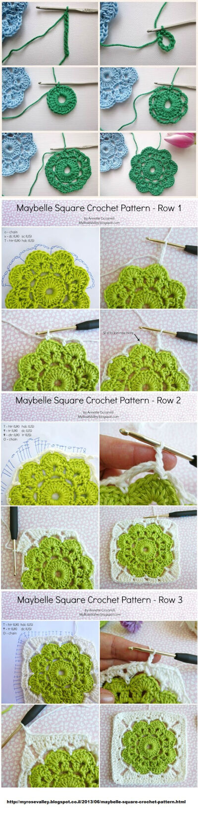 beautiful crochet flower in a square - full tutorial