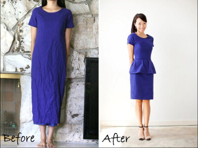 DIY: a thrift find dress to a peplum dress