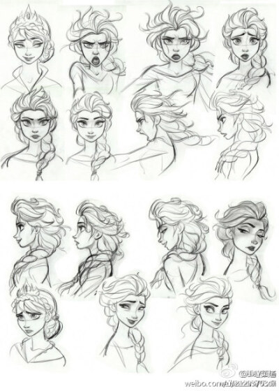 【冰雪奇缘原稿】这这这~~ 好细微的神情，画得真真是好极了。佩服~